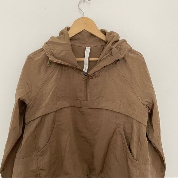 LuluLemon Seek Vistas Brown 1/2 Zip Nylon Hoodie Pullover Jacket in XS/S - Picture 6 of 11